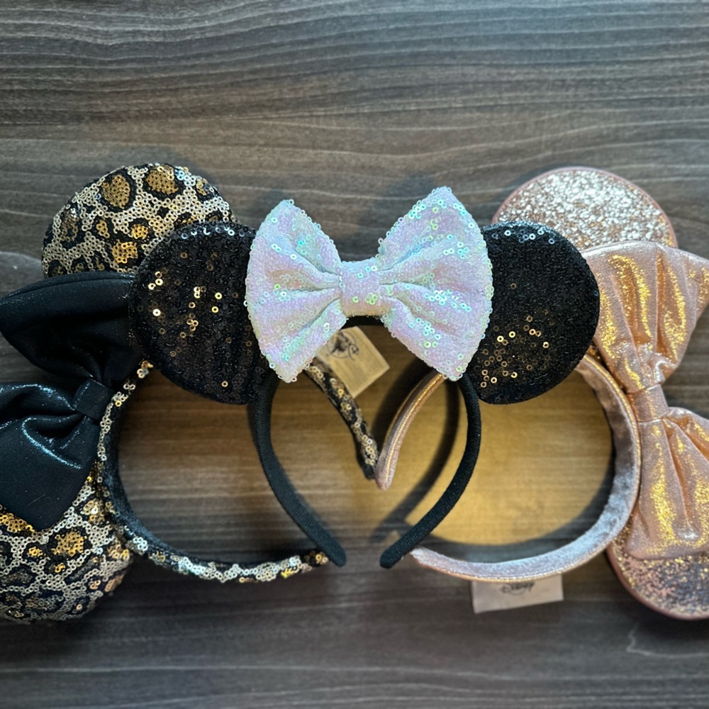 Disney Minnie Sparkly Bow Headband Set of 3